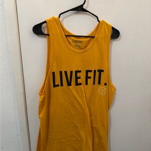 Live Fit Yellow Tank Top for Men